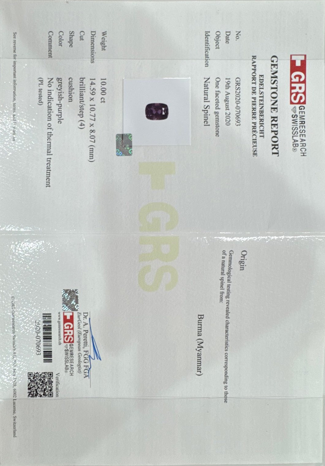 Burma (NO HEAT) Spinel and Diamond Ring