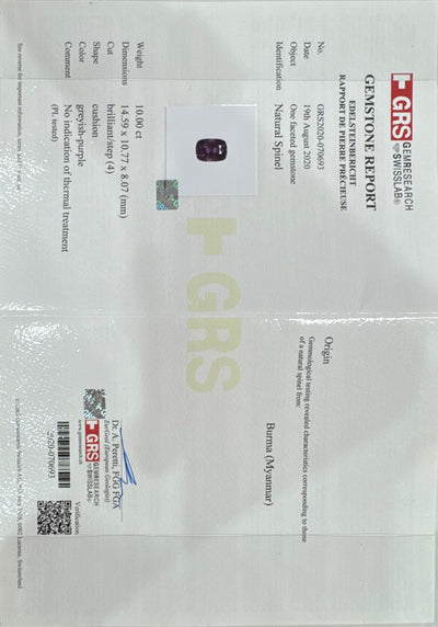 Burma (NO HEAT) Spinel and Diamond Ring