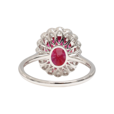 Platinum Ruby and Diamond Ring