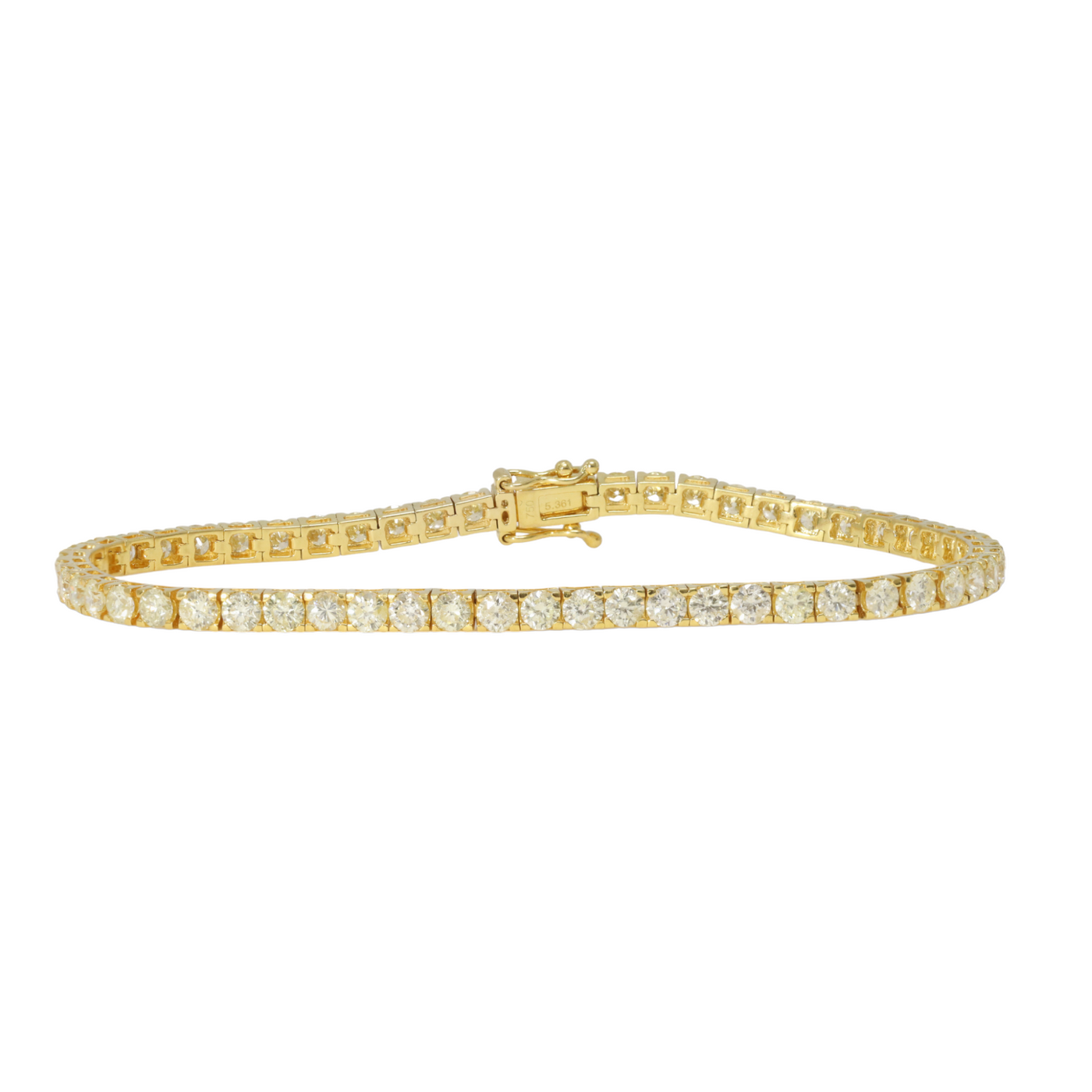 5.36ct YG Diamond Tennis Bracelet