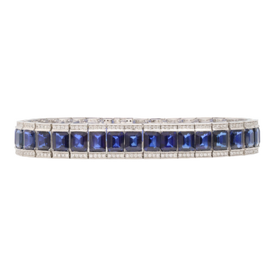 Ceylone Sapphires and Diamonds in 18ct WH Bracelet