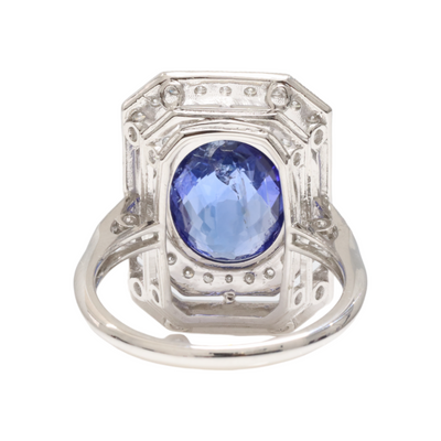 Tanzanite and Diamond In platinum
