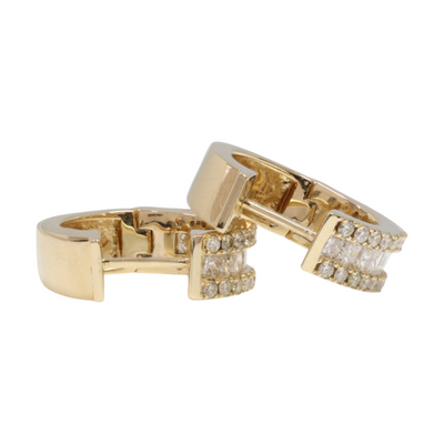 14ct Diamond Hoop Earrings