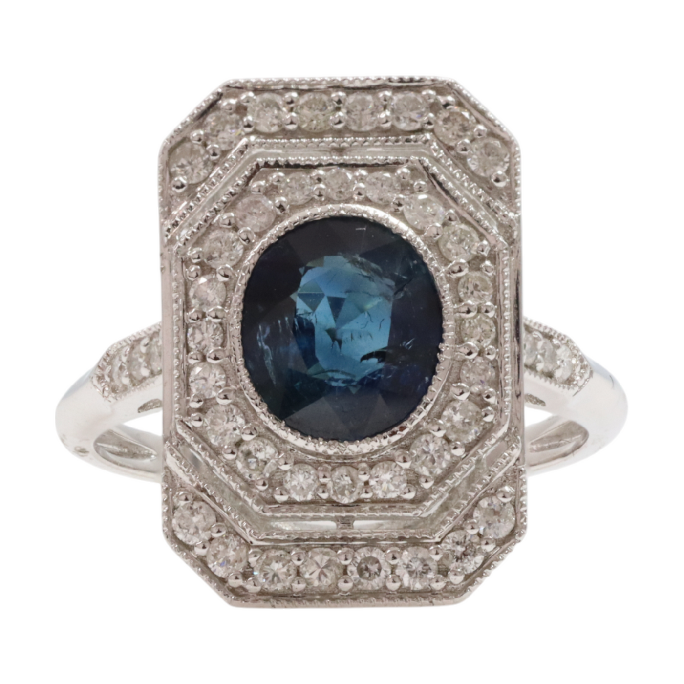 18ct White Gold Sapphire and Diamond Ring