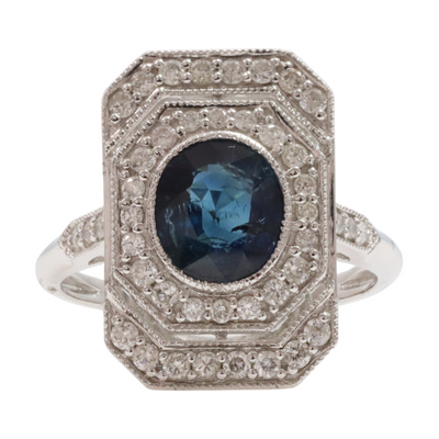 18ct White Gold Sapphire and Diamond Ring
