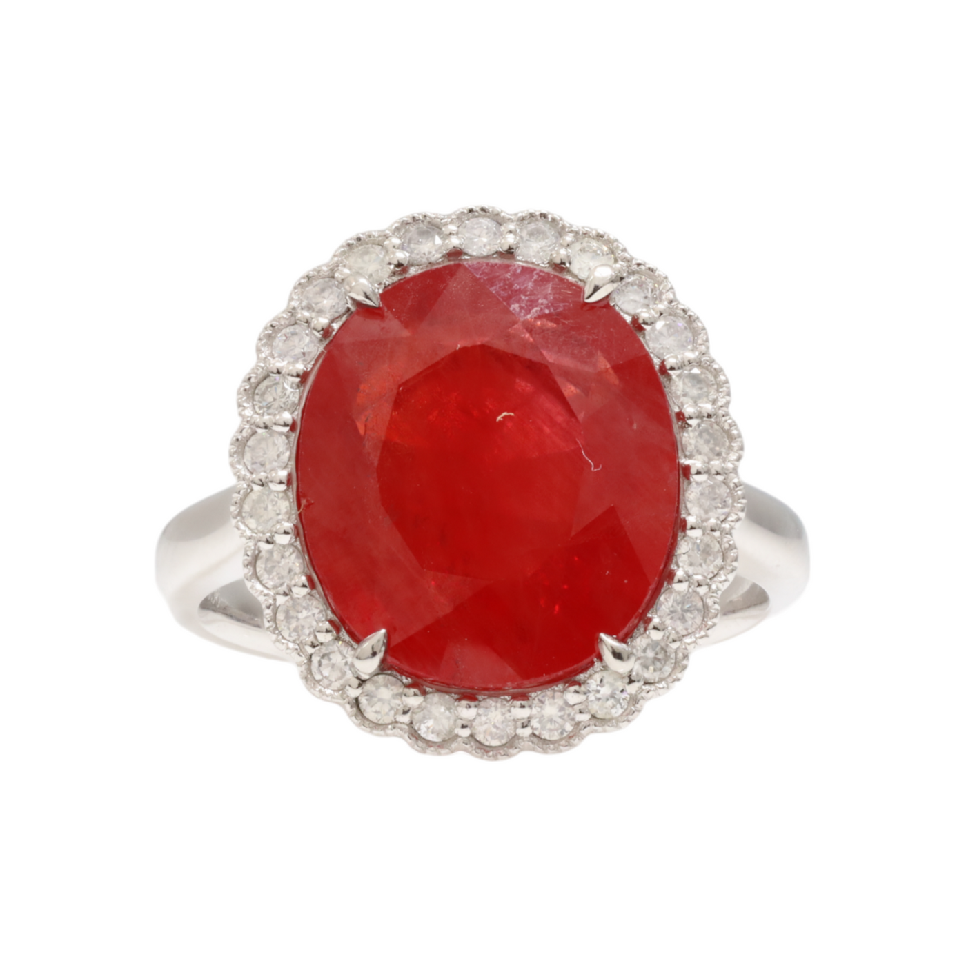 Platinum Ruby and Diamond Ring