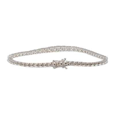 Graduating natural diamond tennis bracelet in 18ct WG