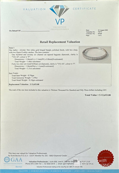 18ct White Gold Diamond Bangle