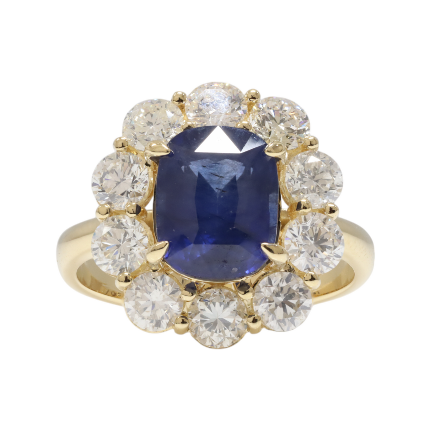 Ceylon Sapphire and Diamonds in 18ct Yellow Gold