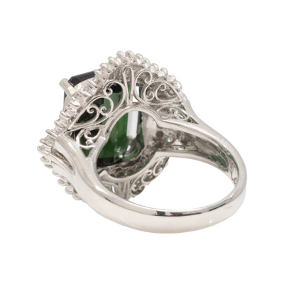 Platinum Tourmaline and Diamond Ring