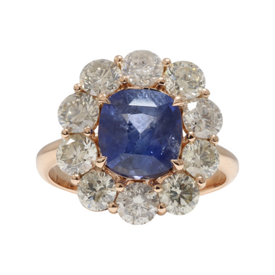 Ceylon Sapphire and Diamonds in 18ct Rose Gold
