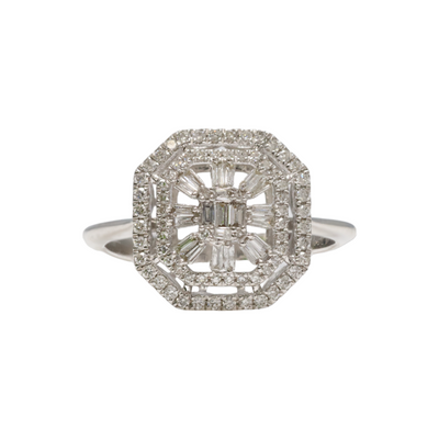 18ct White Gold Diamond Cluster Ring