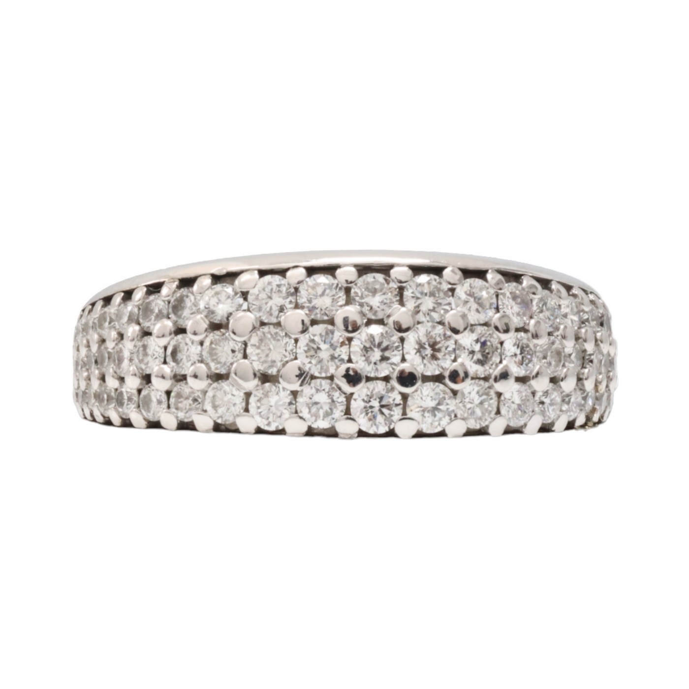 18ct White Gold Diamond Dome Ring