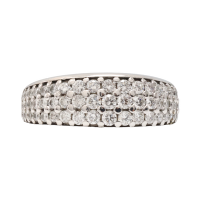 18ct White Gold Diamond Dome Ring
