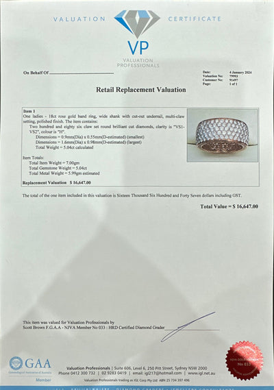 18ct Rose Gold Full Pavé Eternity Diamond Ring