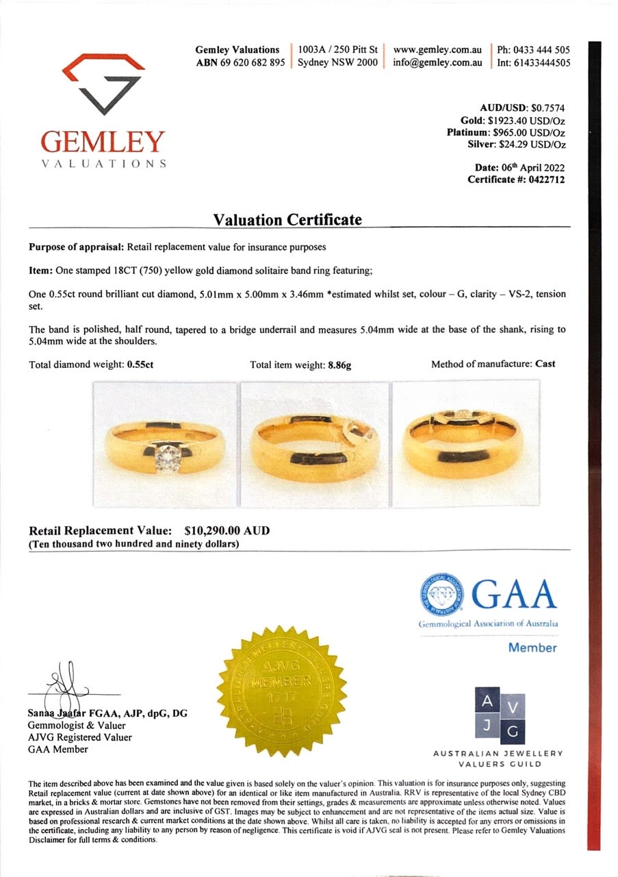 18ct yellow Gold Diamond Ring