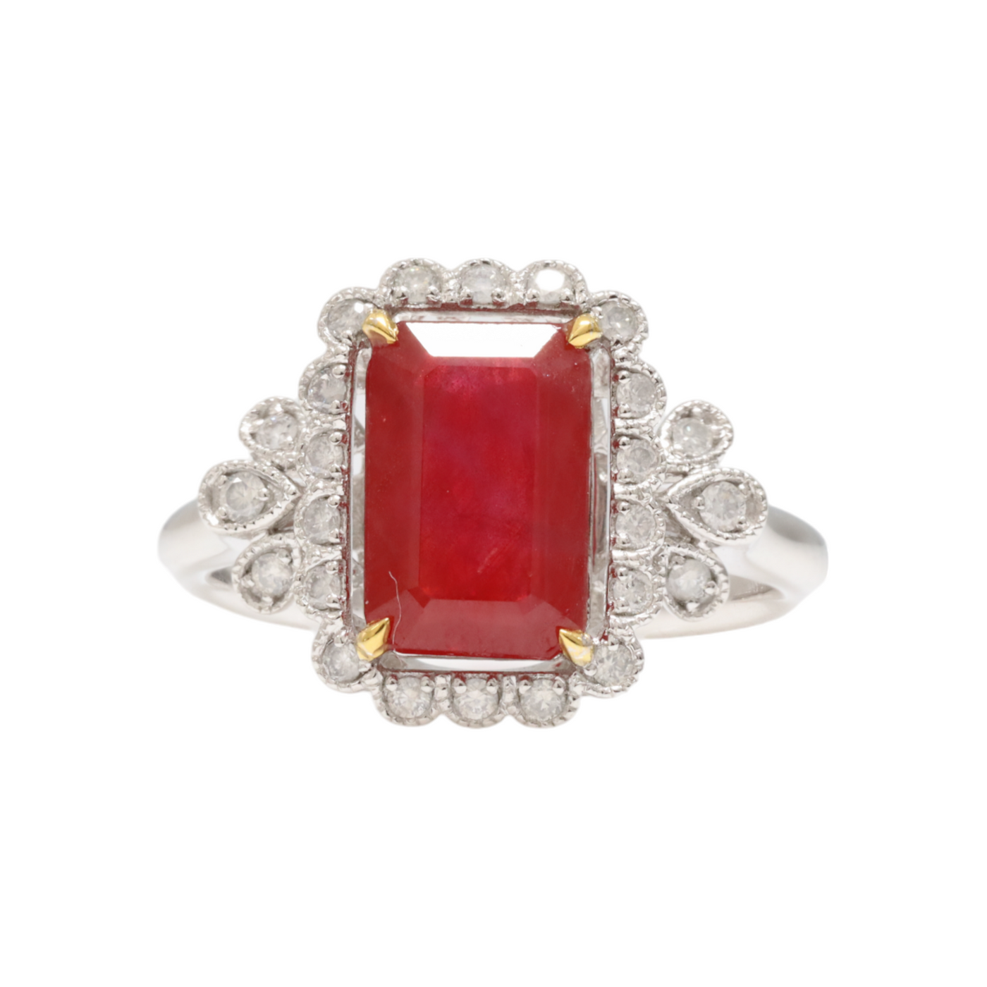 Platinum Ruby and Diamond Ring