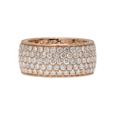 18ct Rose Gold Full Pavé Eternity Diamond Ring