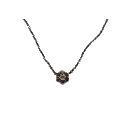 18ct Rose Gold Black Diamond Necklace