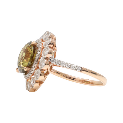 18ct Rose Gold Alexandrite GIA Diamond Ring