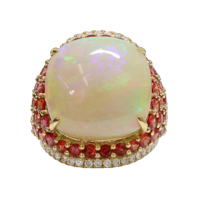 Opals, Sapphire , Diamonds in 18ct Yellow Gold