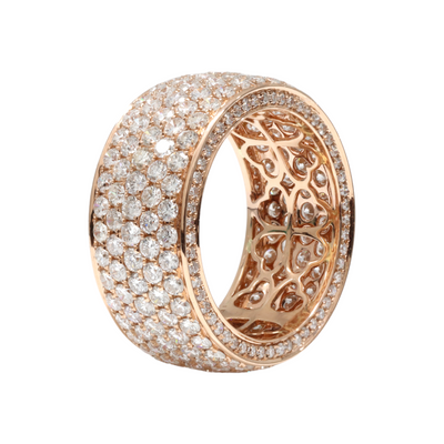 18ct Rose Gold Full Pavé Eternity Diamond Ring