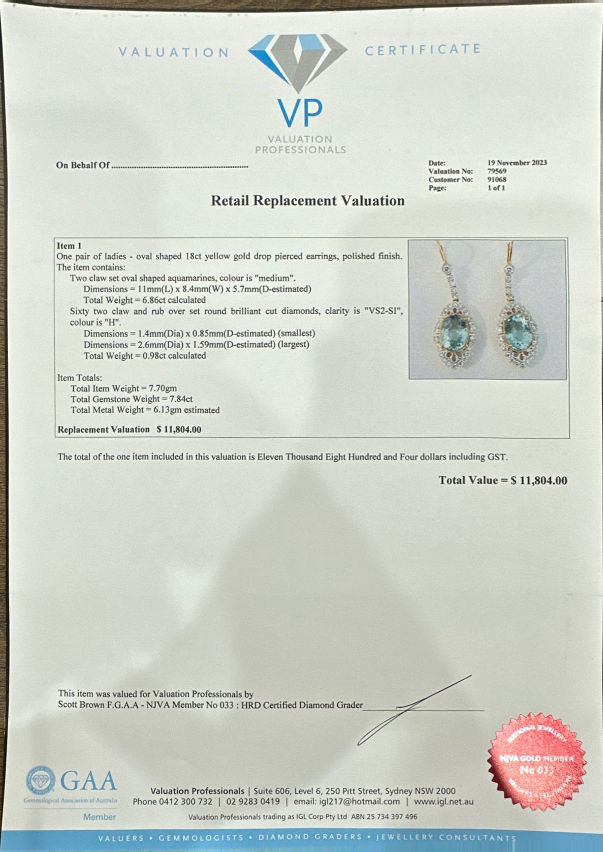 Aquamarine and Diamond Earrings in 18ct Yellow Gold