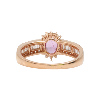 18ct Rose Gold Pink Sapphire and Diamond Ring