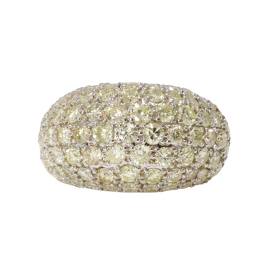 14ct YG Diamond Dome Ring