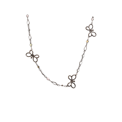 18ct White Gold, Sapphire, tourmalime, Diamond Necklace
