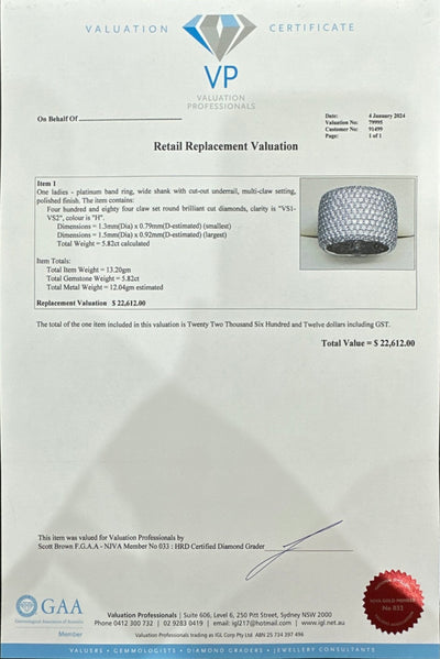 Diamond Pavé eternity in platinum