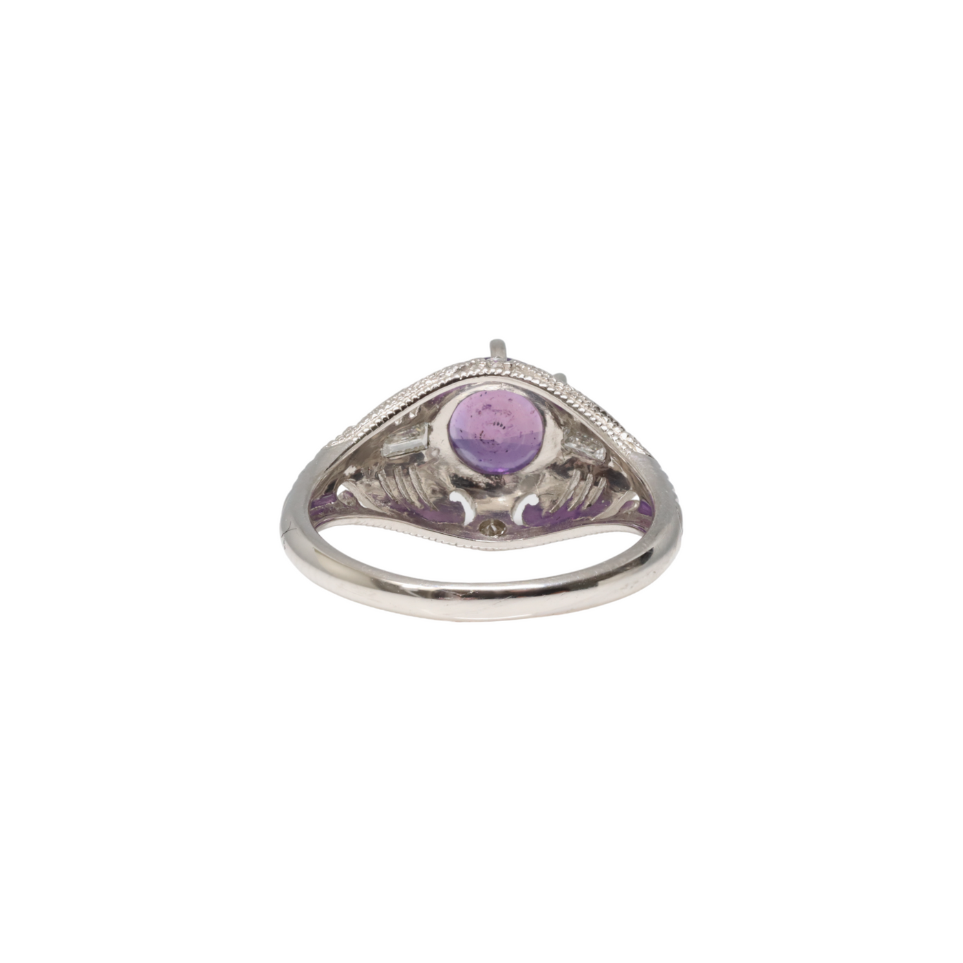 Platinum Sapphire (no heat) and Diamond ring