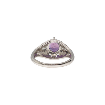 Platinum Sapphire (no heat) and Diamond ring