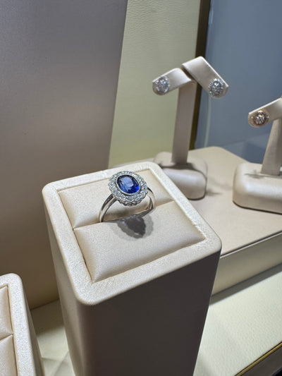 Sapphire and Diamonds in Platinum