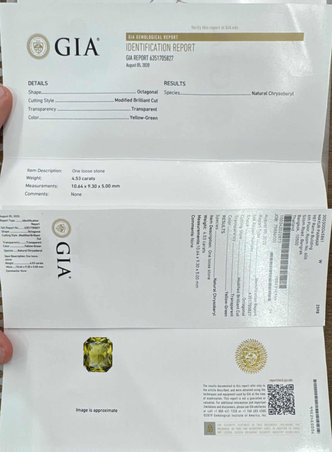 Chrysoberyl GIA certified , Diamonds, in 18k Yellow Gold Ring