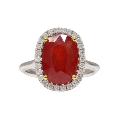 Ruby and Diamond Ring in Platinum