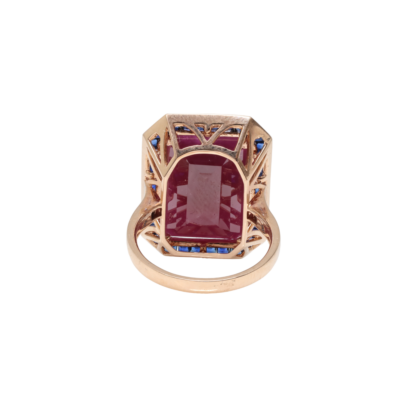 14ct Rose Gold Ruby and Sapphire Ring