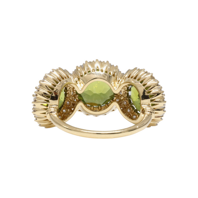 18ct Yellow Gold Trilogy Peridot Ring