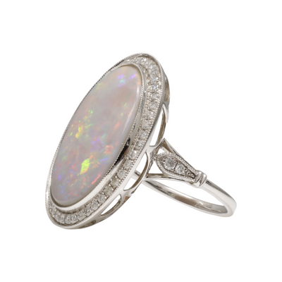 Ethiopean Opal and Diamond Ring