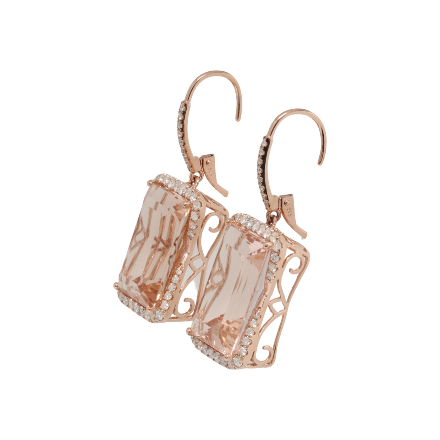 Morganite and Diamond in 14ct Rose Gold