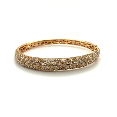 18ct Rose Gold Diamond Pave Bangle