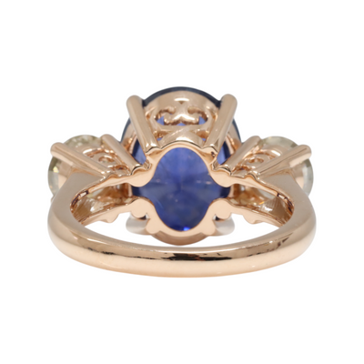 Ceylon Sapphire and Diamonds in 18ct Rose Gold