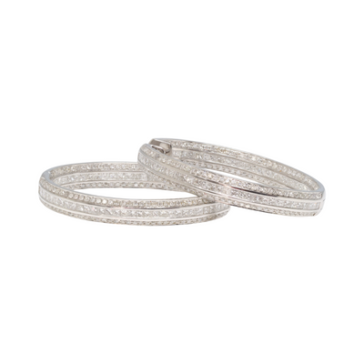 18ct White Gold Diamond Hoop Earrings