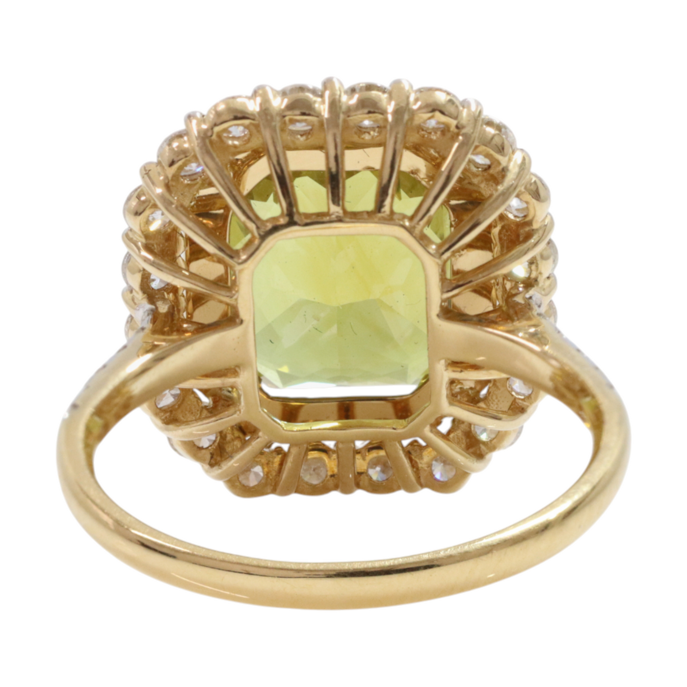 Chrysoberyl GIA certified , Diamonds, in 18k Yellow Gold Ring