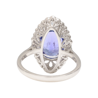 Platinum Tanzanite and Diamond Ring