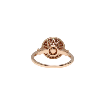 14ct Rose Gold Colombian Emerald and Diamond Ring