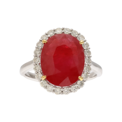 Platinum, Ruby and Diamond Ring