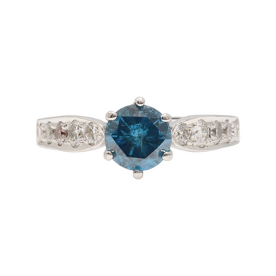 Blue Diamond Engagement Ring