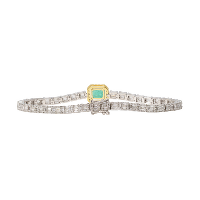 Emerald and Diamond Bracelet in 18ct WG