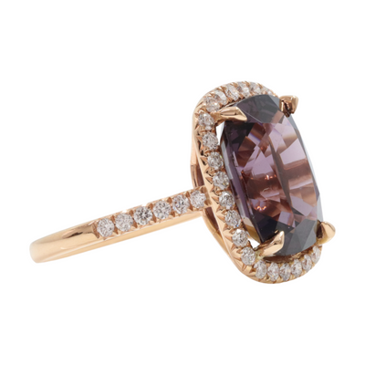 Burma (NO HEAT) Spinel and Diamond Ring